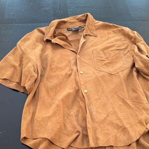 Women’s Ralph Lauren Vintage Suede Short Sleeve Shirt